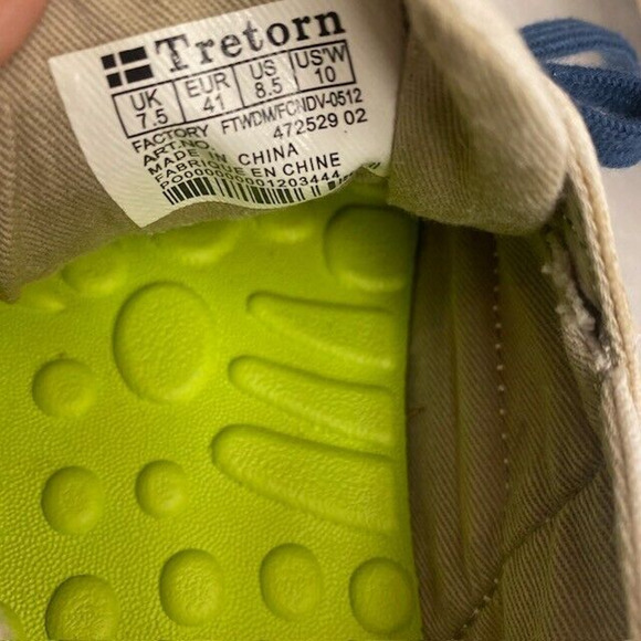 TRETORN Otto White Navy Blue Canvas Mens 8.5 Womens 10 Boat Deck Shoes Sneakers - Picture 7 of 8